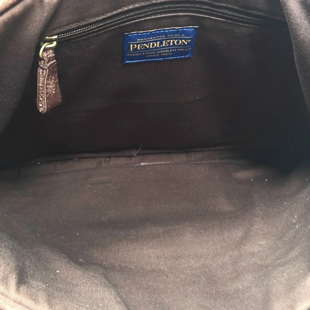 Pendleton Aztec Coyote Butte Wool Leather Laptop Bag Red Black 16